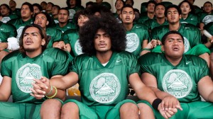 High school football players attend a three-day camp with Polamalu.